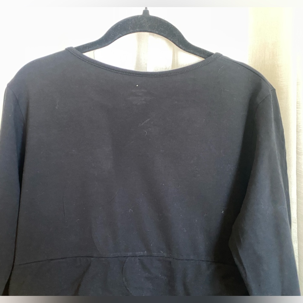 Patagonia Organic Cotton Black Dress V Neck 3/4 Sleeve Size Large - Picture 7 of 13